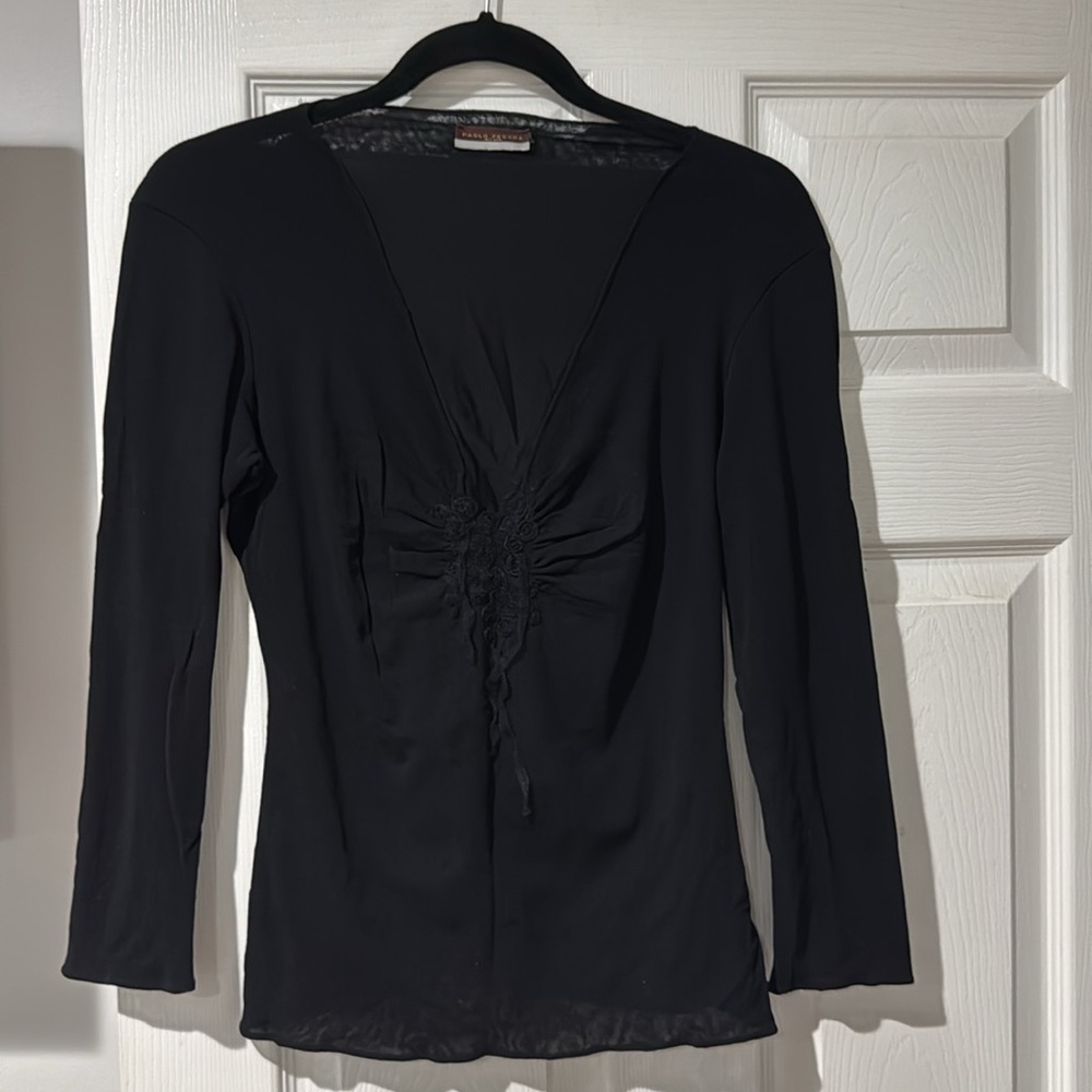 Paulo pecora Elegant Black Women'sTop size 46
